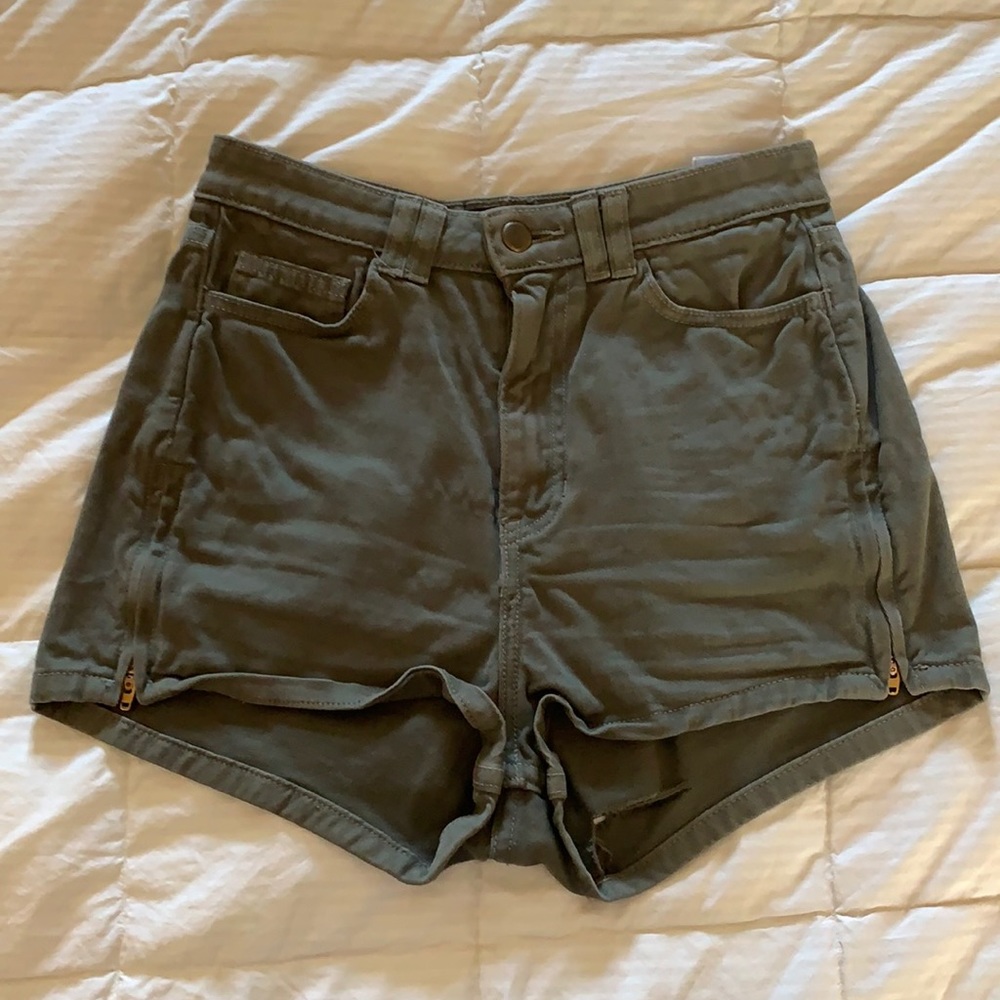 American Apparel High-Waisted Side Zip Shorts